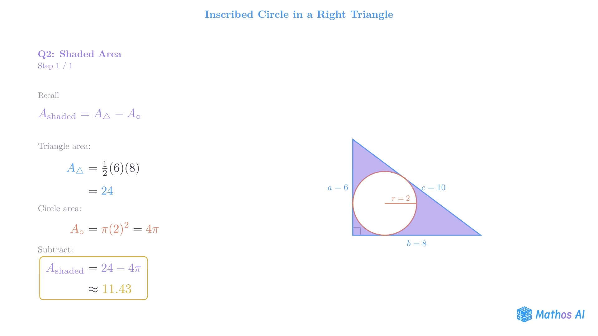 Cercle inscrit dans un triangle rectangle